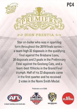 2019 Select 2019 Premiers - Richmond #PC4 Dion Prestia Back